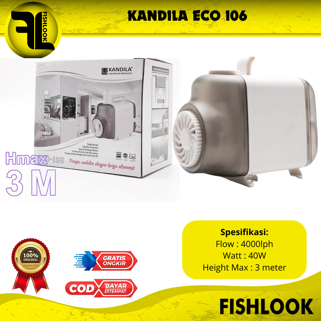 KANDILA ECO 106 ECO106 MESIN POMPA CELUP POWER HEAD AQUARIUM LOW WATT