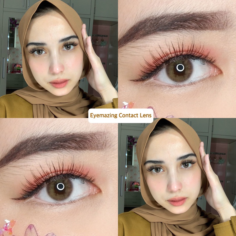 EYEMAZING Softlens - PEONY Brown / Coklat Normal Minus Beda Minus