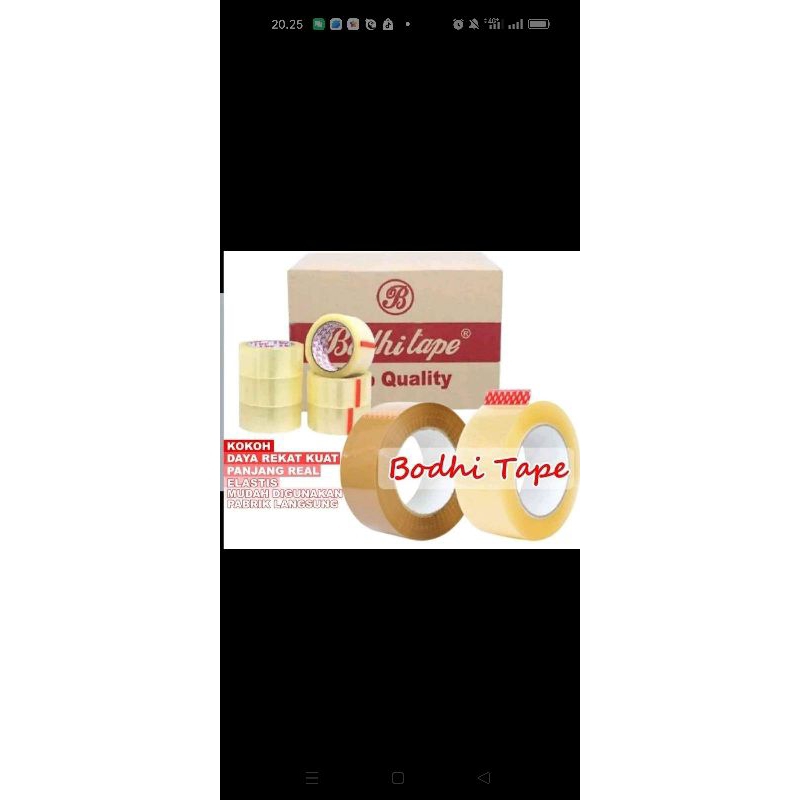 Lakban  bodhi tape bening dan coklat