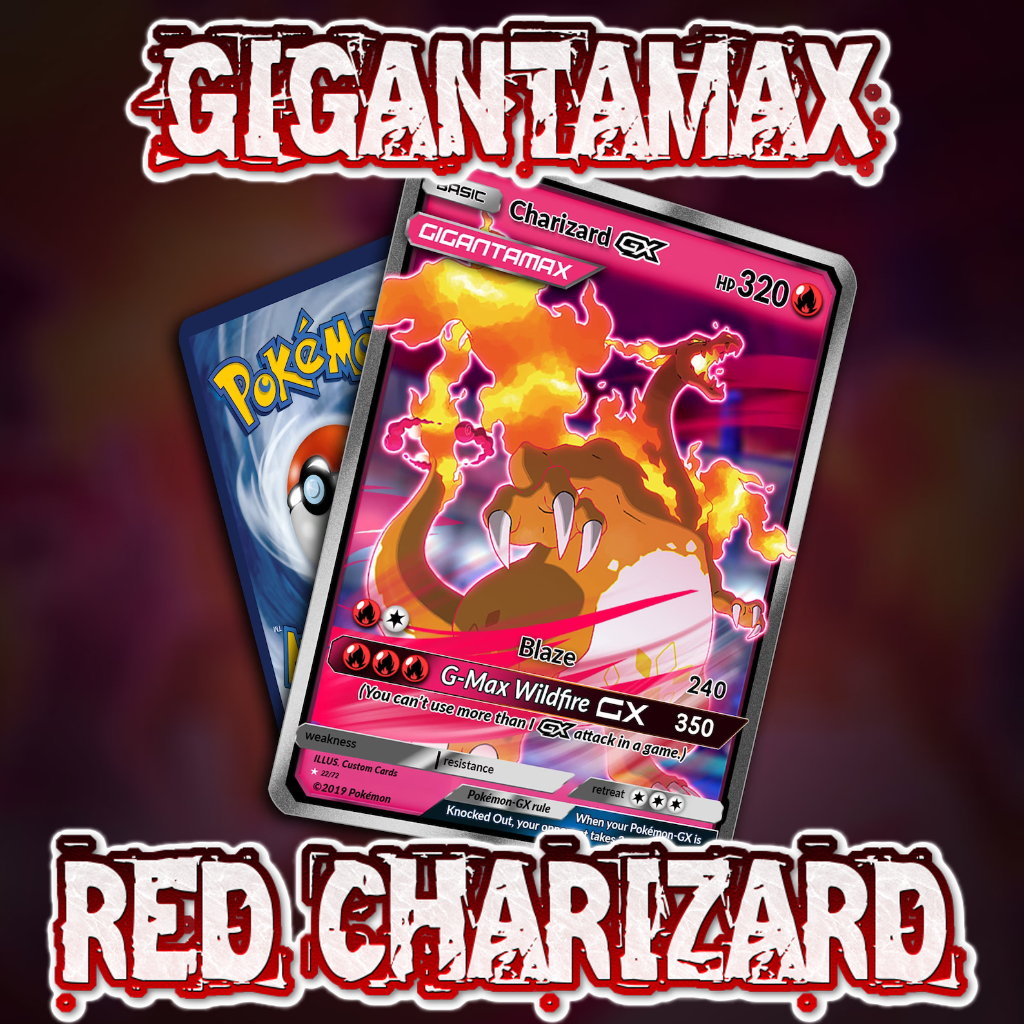 KARTU POKEMON TCG HOLOGRAM ENGLISH VERSION (GX) - RED CHARIZARD GIGANTAMAX