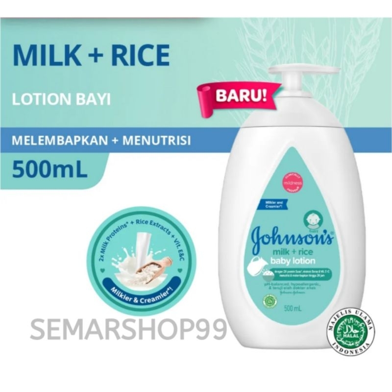 JOHNSON'S Baby Lotion Milk + Rice 500ml Pump