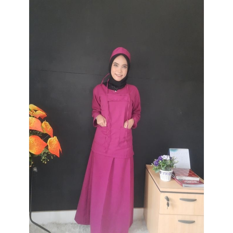 Baju Oka/Baju perawat/Baju Jaga Khusus Rok Bigsize
