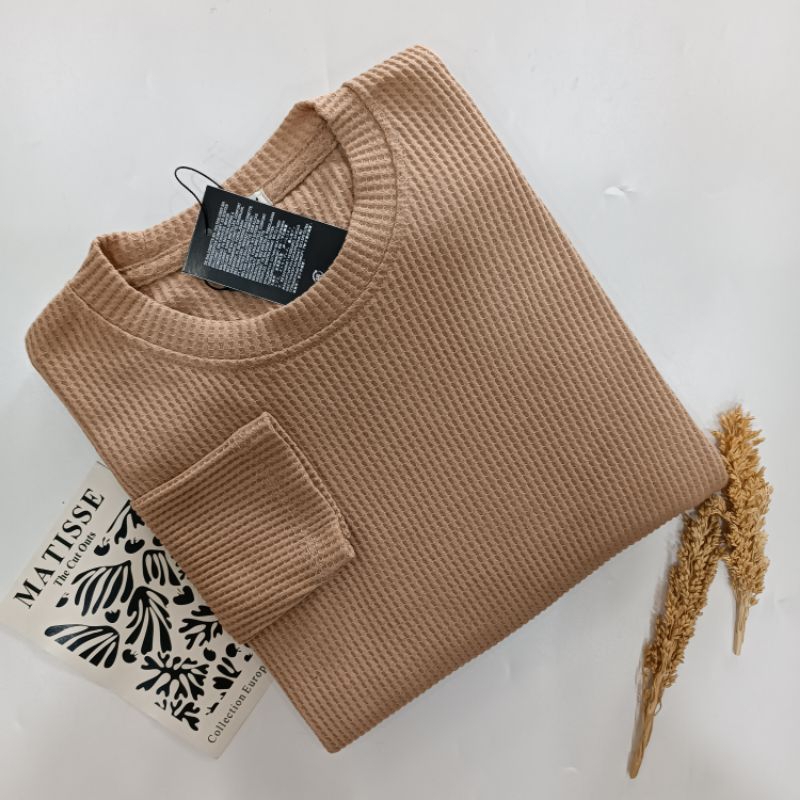 KAOS WAFFLE UNIQLO / LENGAN PANJANG / KAOS RIB / KAOS CABUT JATUM / KAOS POLOS /ATASAN WWANIT
