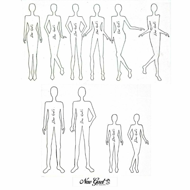 Cetakan Gambar Proporsi Tubuh Ukuran Kertas A5/Kertas Binder Bahan Mika Tebal (Handmade)