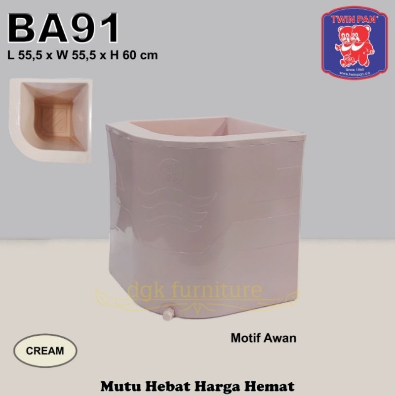 Bak Air Mandi Sudut Oval Kamar Mandi PVC Plastik Warna