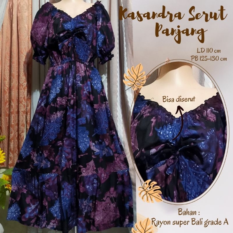 Kasandra Serut panjang //Dress Serut panjang //Kasandra Bali //Kasandra Serut Rayon Bali