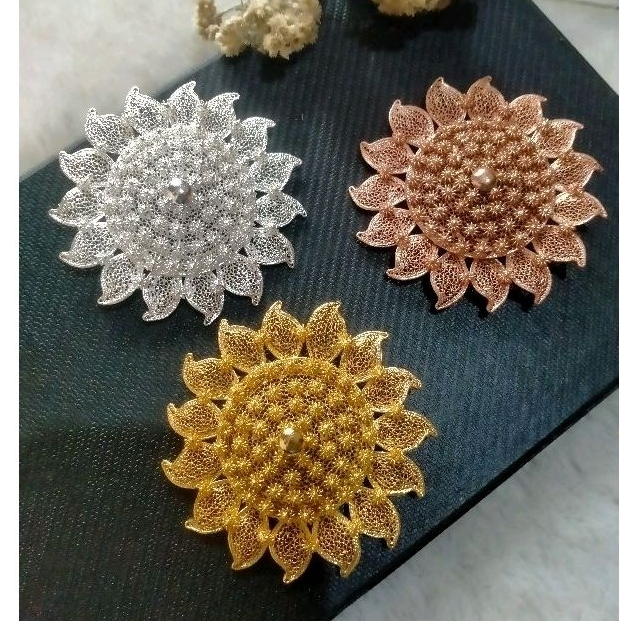 bros matahari krum emas perak tembaga 8 cm