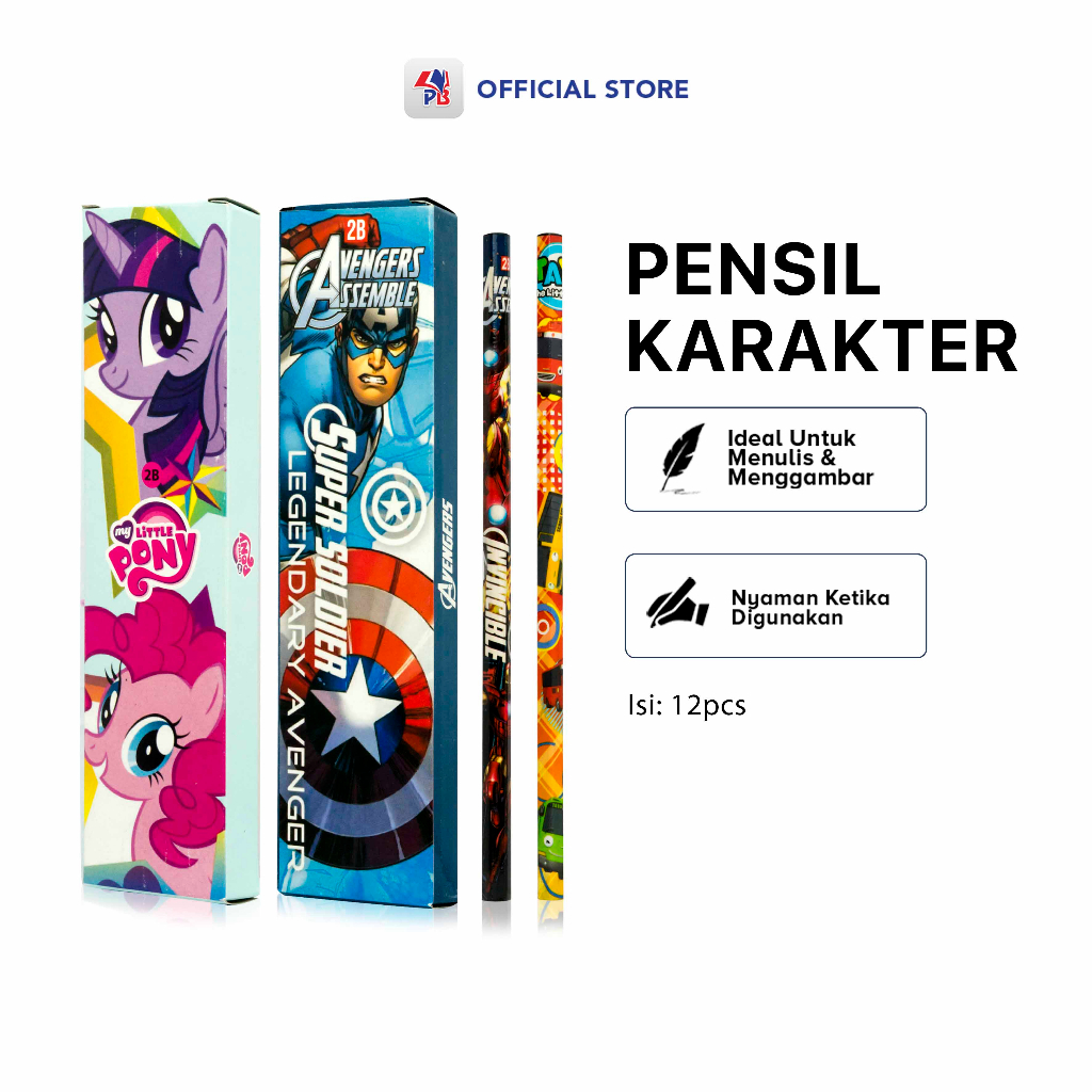 

Peralatan Sekolah TK dan SD Pensil 2B Karakter Kartun lucu Anak Anak Dijual Per Pack / PB EDUKASI ANAK - PBNB