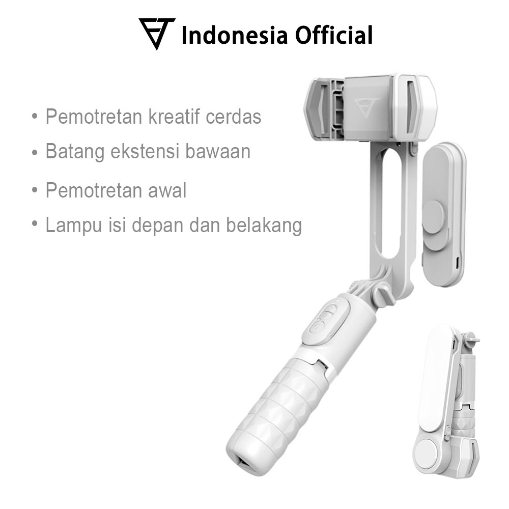 FTT C06 Gimbal HP Tripod  Gimbal Stabilizer Handphone Selfie Stick and Tripod Fill Light  Bluetooth Remote-JX-Q09-WT