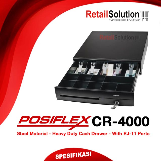 Cash Drawer / Laci Uang Port RJ-11 - POSIFLEX CR-4000 / CR4000