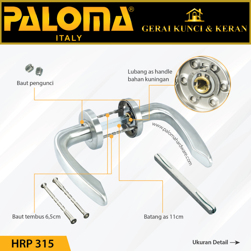 PALOMA GAGANG Handle Pintu Roses PALOMA HRP 315 LHT ALONSO SS