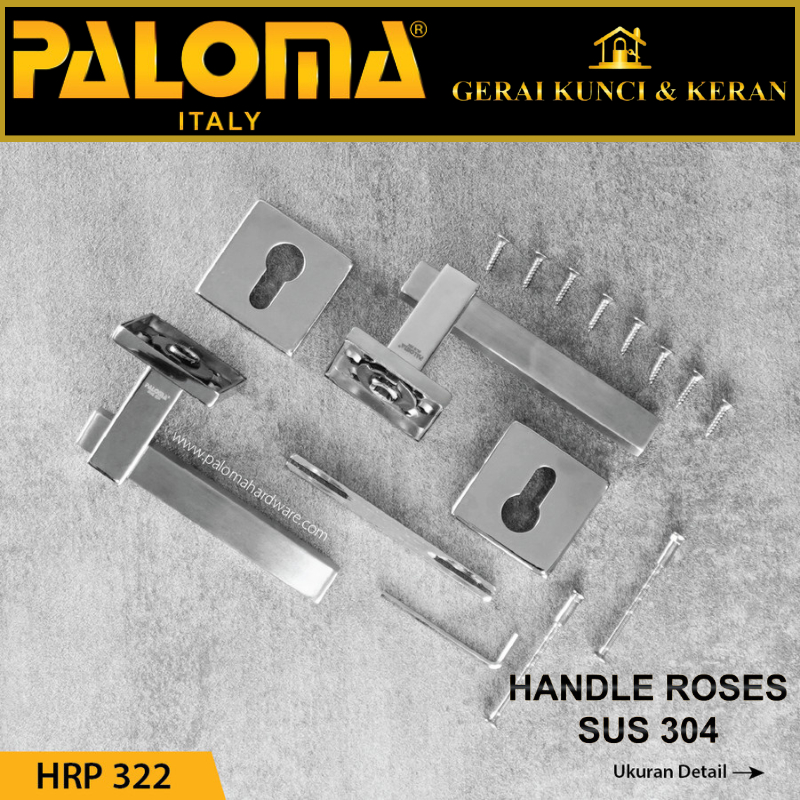 Handle Pintu Roses PALOMA HRP 322 LHT XISCO SQ SS GAGANG PINTU RUMAH