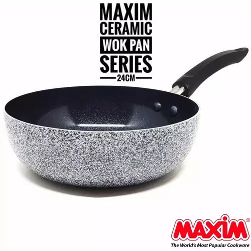 MAXIM Wok 28CM PAN CERAMIC TEFLON ANTI LENGKET PANCI KERAMIK WAJAN PEN