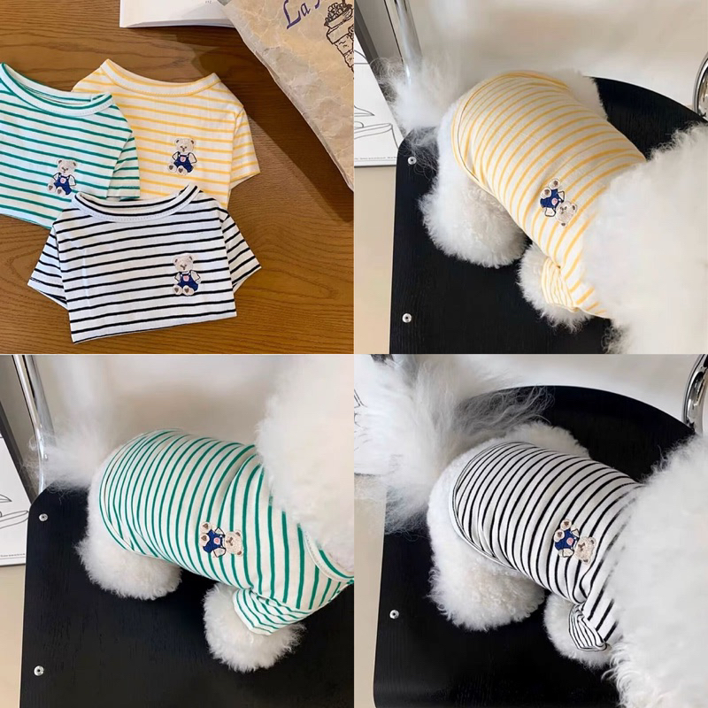 Mimo bear stripe korea super soft top