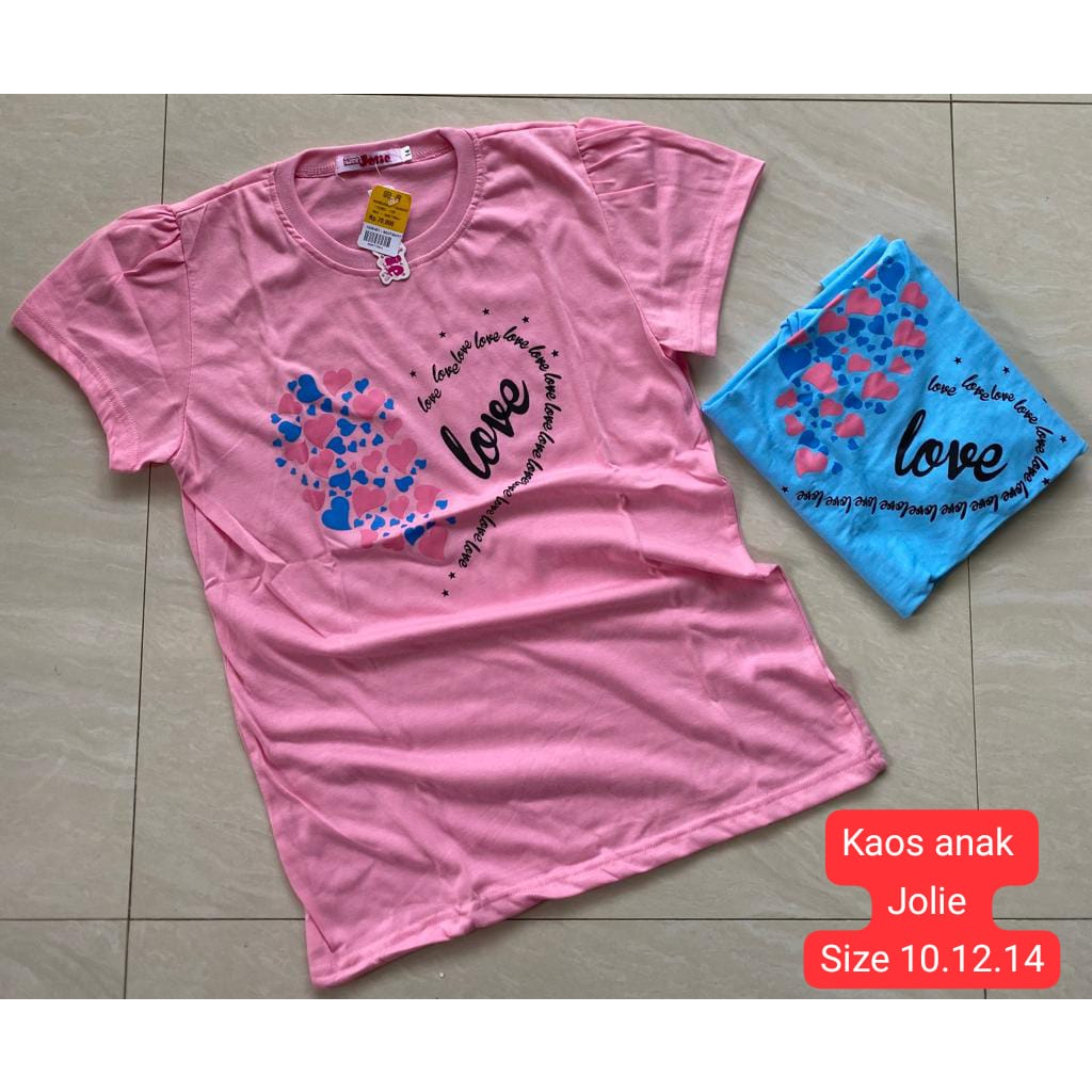 10.10 SALE : SALE KAOS ATASAN ANAK BAJU ANAK KAOS JOLIE TSHIRT ANAK PEREMPUAN