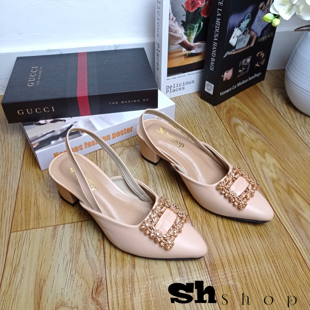 Sepatu heels wanita mules 5cm Rj01