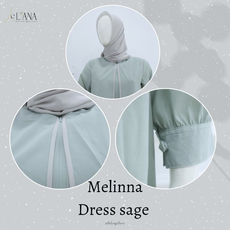 melinna Dress/dress putih/gamis putih/ gamis Sage/ abaya/ gamis premium/gamis diamond/puring katun
