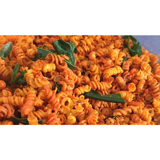 Makaroni Spiral Pedas Daun Jeruk - Makaroni Spiral GCB 500 Gram