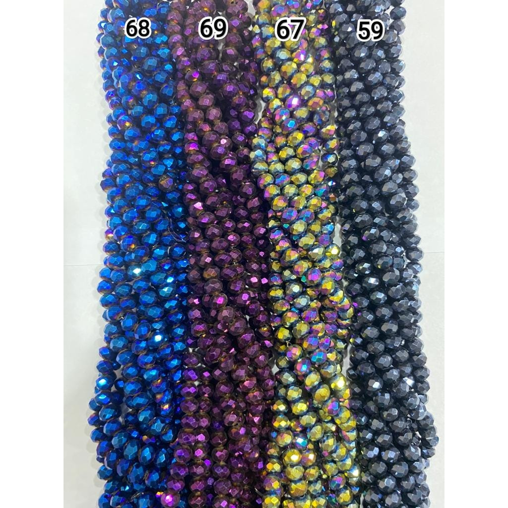 Kristal Ceko Bulat 4 mm warna Metalik