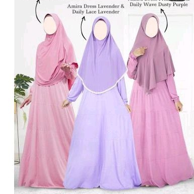 Preloved ditsy xs & gamis amira dress lavender by atelier angelina