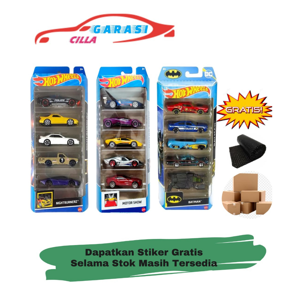 Hot Wheels Gift Pack isi 5 Pcs Hot wheels Koleksi Diecast GP 5 Mobil