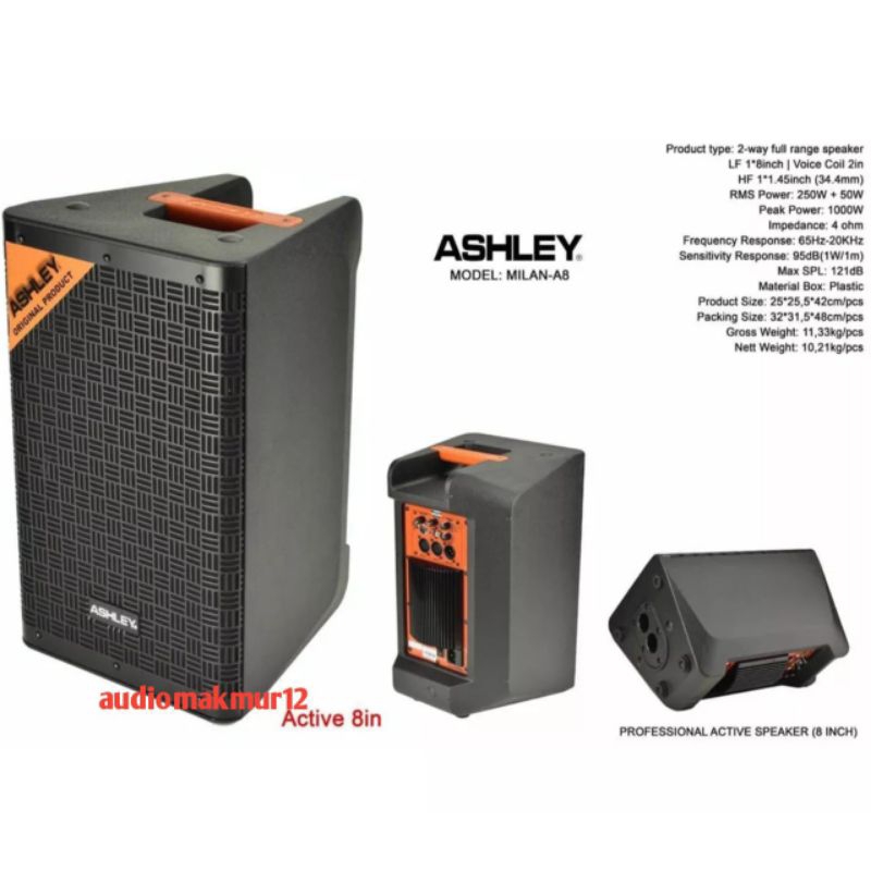 Speaker Aktif Ashley MILAN A8 A 8 8 Inch Aktif Original