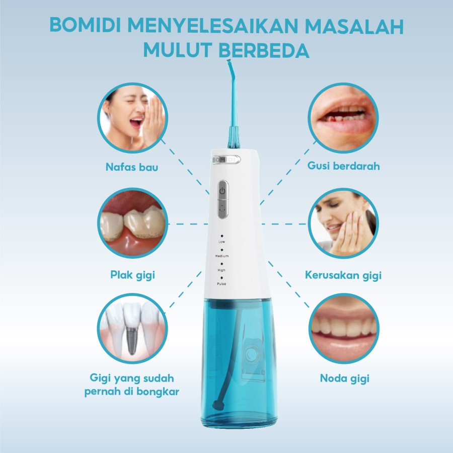 BOMIDI Oral Irrigator D3 Pro Portable Flosser Pembersihkan Gigi Sikat