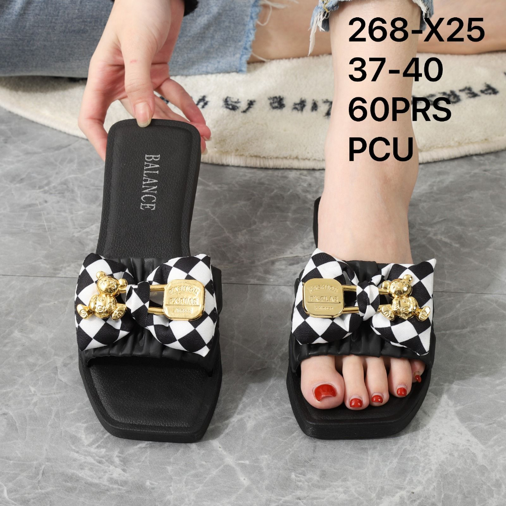Sandal Wedges Wanita Jelly Rantai T Balance 268-X25- Sandal Selop Jelly Kerut Untuk Wanita Merk Bala