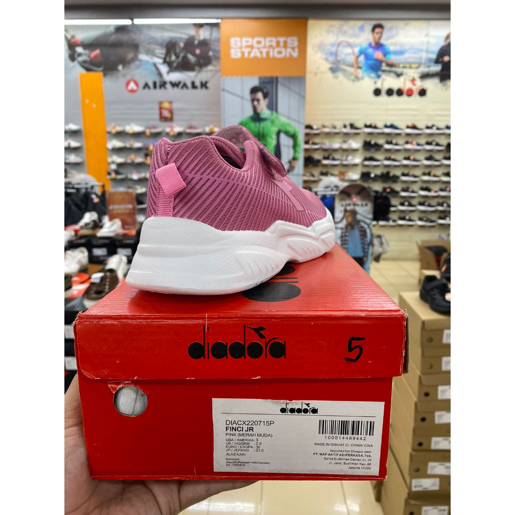 Diadora Finci Jr Pink Kids Girl Shoes Original