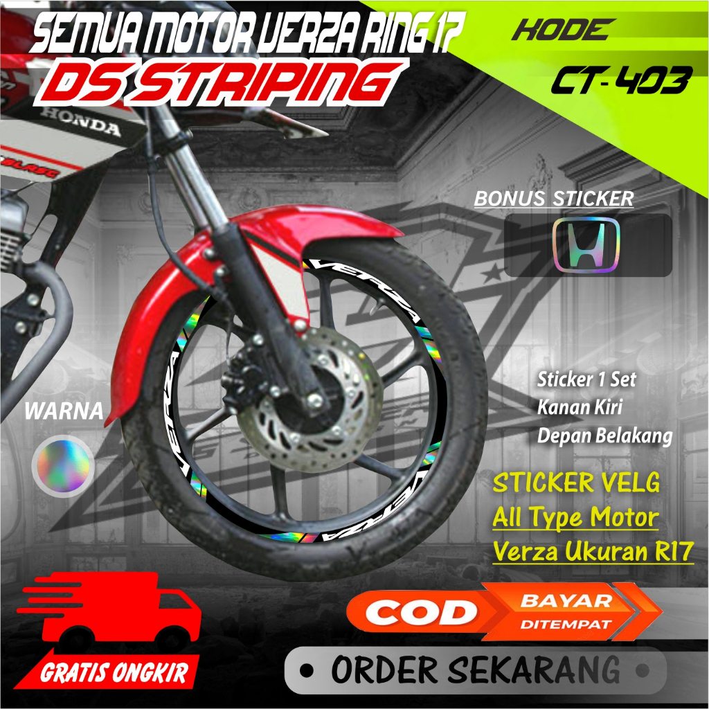 Ct-403 Stiker Cutting Variasi Pelek motor Verza Ring 17