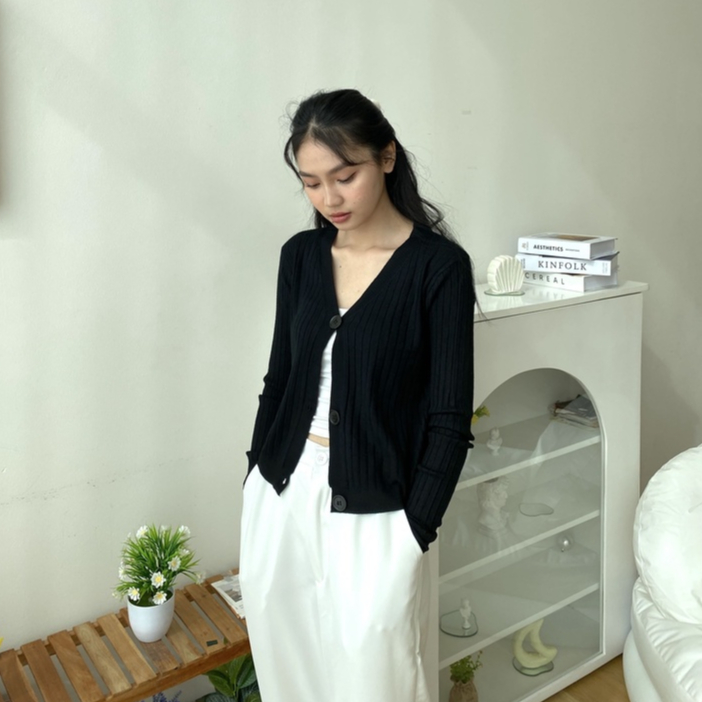 Tinker Cardigan Tiga Kancing - Kardigan Rajut - Outer Casual Korean