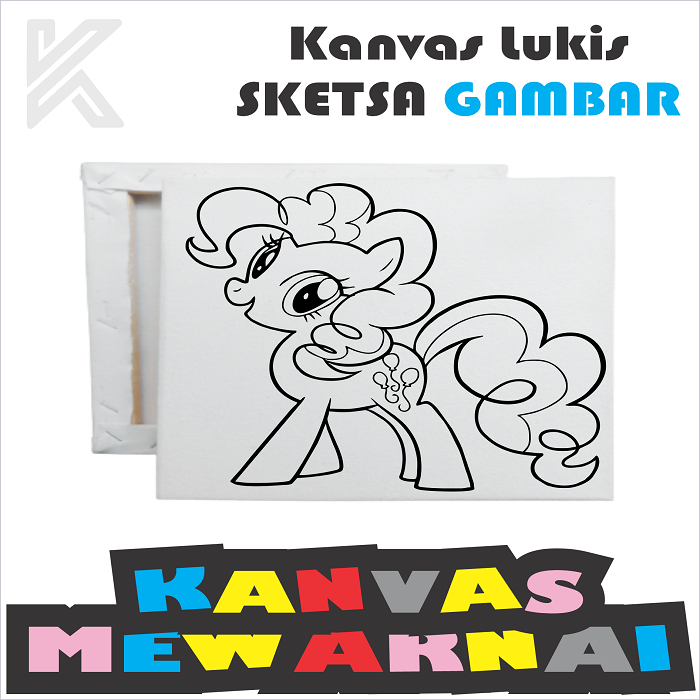 

Kanvas Lukis Sketsa 15x20 cm / Canvas Painting / Kanvas Mewarnai My Little Pony