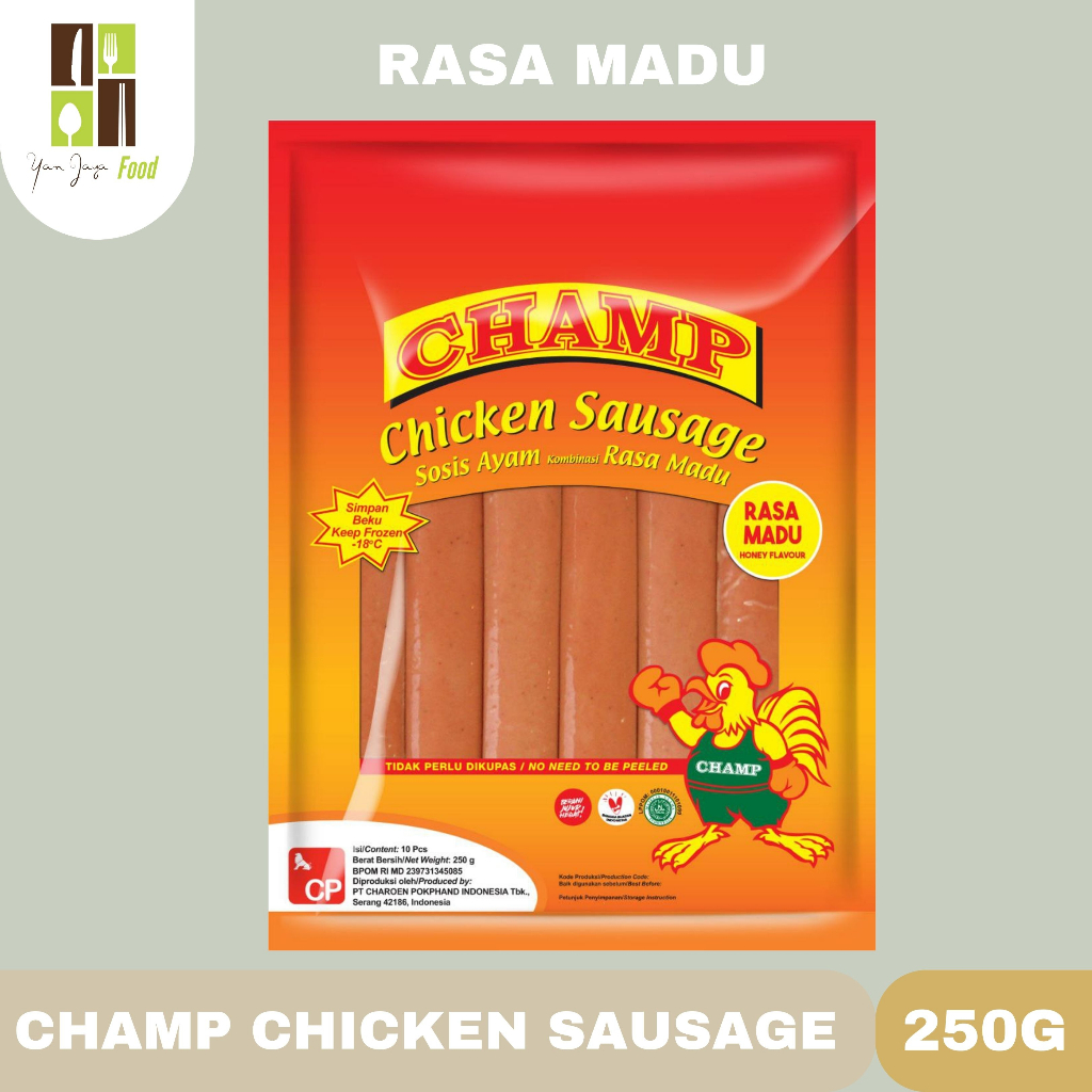 Champ Chicken Sausage / Sosis Ayam Rasa Madu 250g 10 Pcs