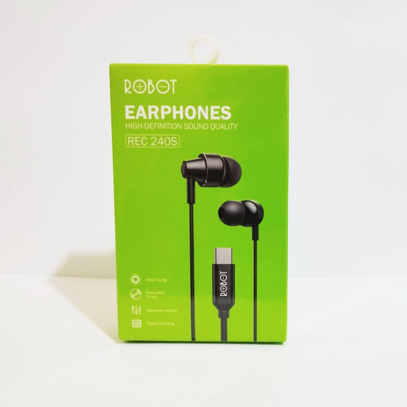 Earphone Type C Extra Bass Hight Sound Quality Headset Type C Original By Robot (R240S)