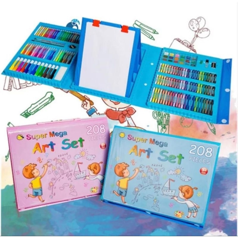 

Crayon Set 208 pensil warna kit isi 208 pcs