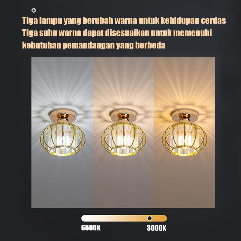 【Penjual Lokal】Lampu Plafon kristal Lampu Ceiling Minimalis Lampu Langit-langit Modern Lampu plafon rumah modern Termasuk bohlam E27