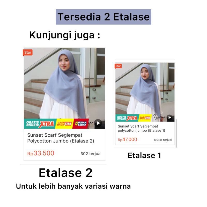 Sunset Scarf Segiempat polycotton jumbo (Etalase 1)