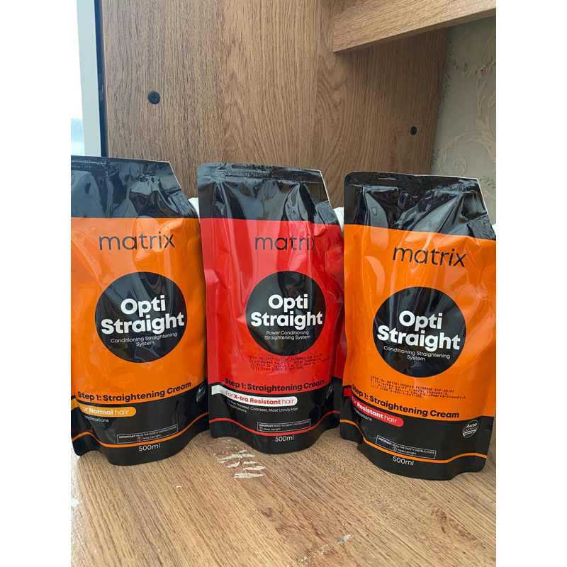 MATRIX opti straight 500ml , obat smooting matrix ,opti straightening , obat pelurus rambut , obat s