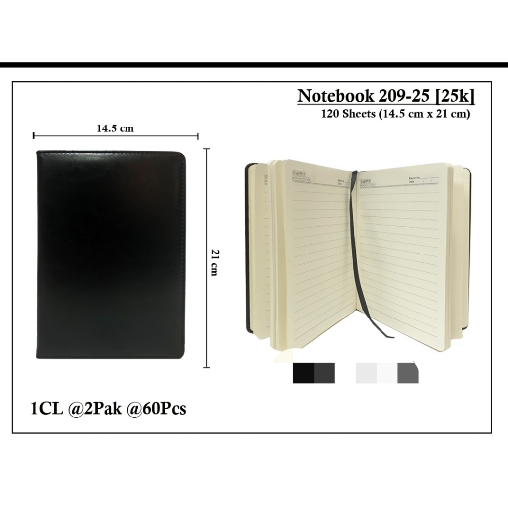

note book agenda seminar hitam kulit sintetis a5 adam 120 lembar 14.5 x 21 cm