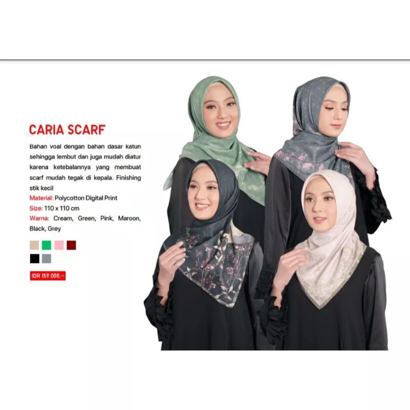 Zoya Kerudung Segi Empat Motif Caria Scarf