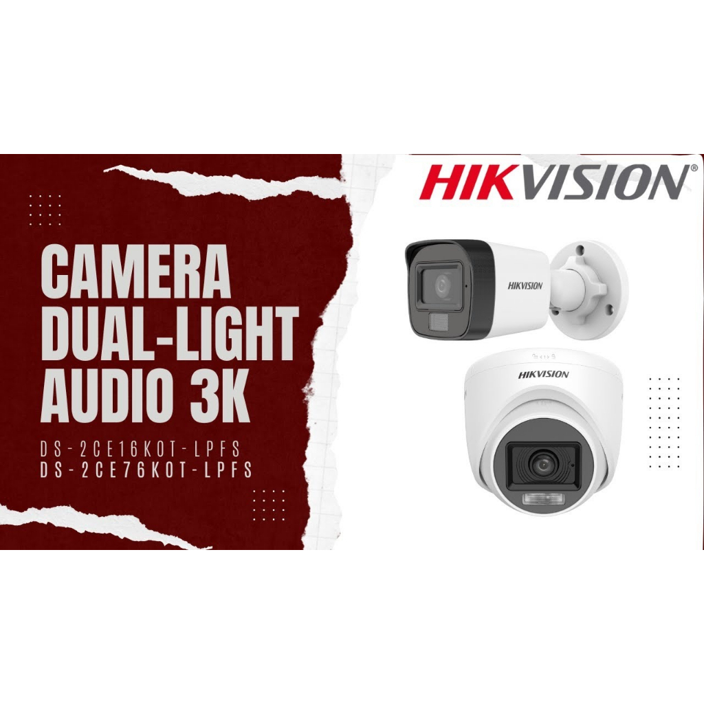 Hikvision 5MP AUDIO DS 2CE16K0T LPFS 3K Dual Light Camera CCTV Outdoor