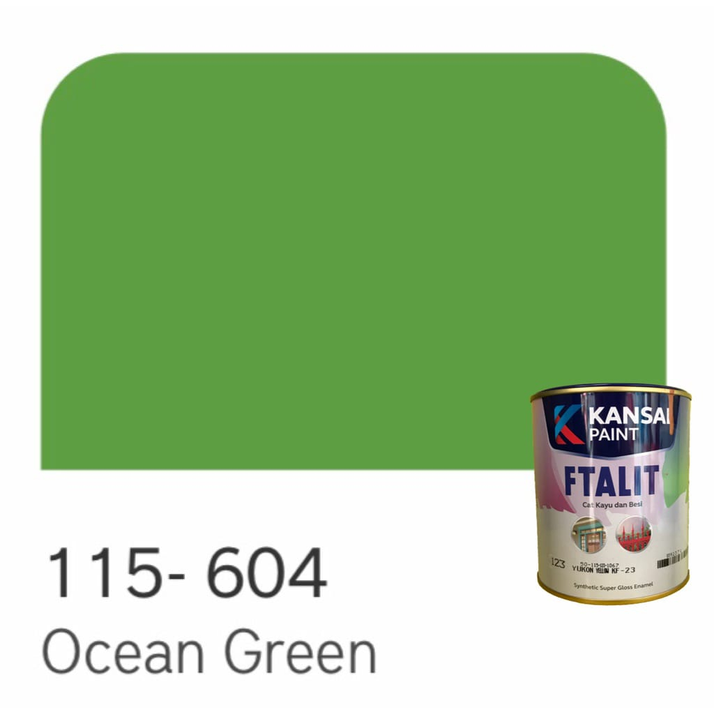 Cat Kayu dan Besi Kansai Paint Ftalit warna Glos 1kg 115 - 604 Ocean Green