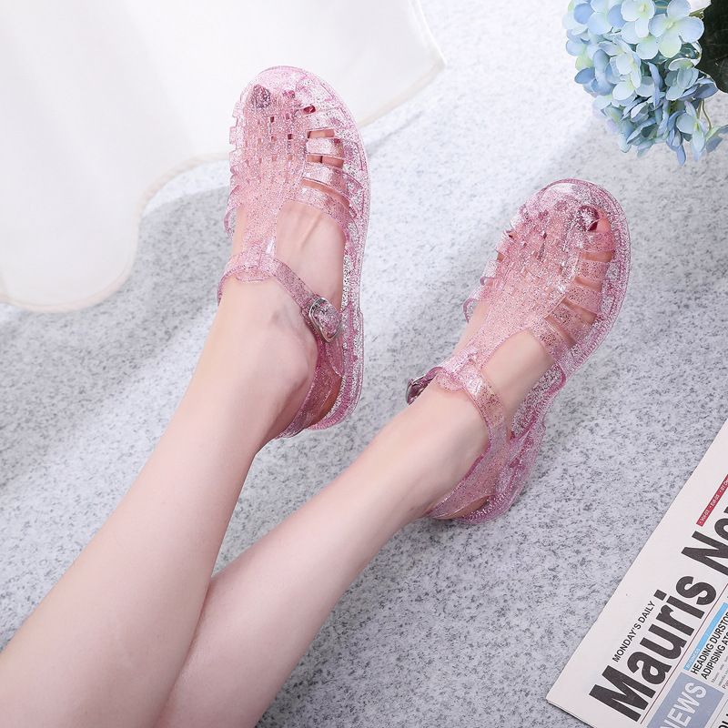 Sandal Wanita Sandal Jelly Glitter Transparan Sendal Wanita Tali Belakang Meisha Jelly Import Sandal Glitter Terbaru