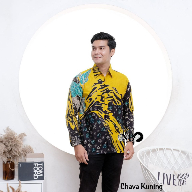 Kemeja batik pria lengan panjng motif chava