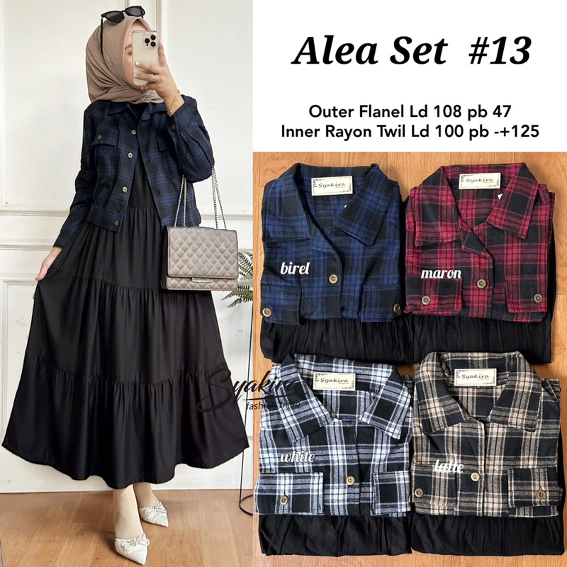 ALEA SET LD108 OUTER FLANEL INNER RAYON TWILL by SYAKIRA HIJAB
