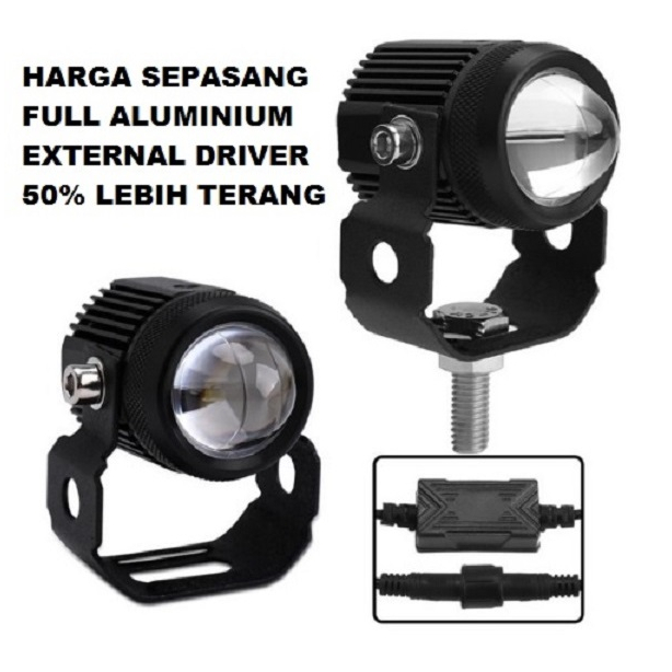 Lampu Sorot Tembak Laser Gun Mini LED D2 Moto Motor Mobil 20Watt 2 Warna Putih Kuning 20W 20 Watt Lasergun