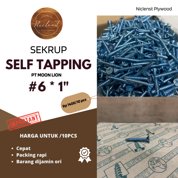 sekrup / sekrup kayu / skrup kayu / skrup self tapping 6 x 1"