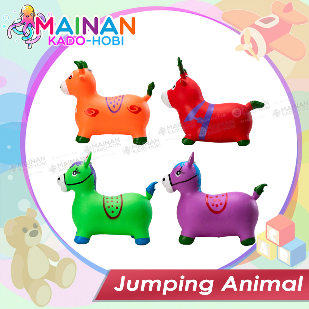 HADIAH ULANG TAHUN MAINAN MOTORIK ANAK DUDUK JUMPING ANIMAL KARET