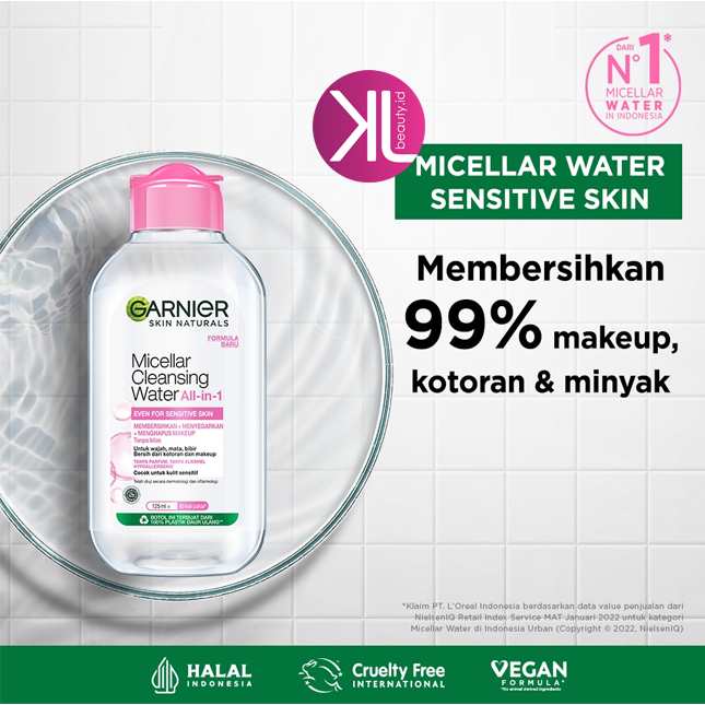 GARNIER Micellar Cleansing Water Pink Pembersih Make up 125ml