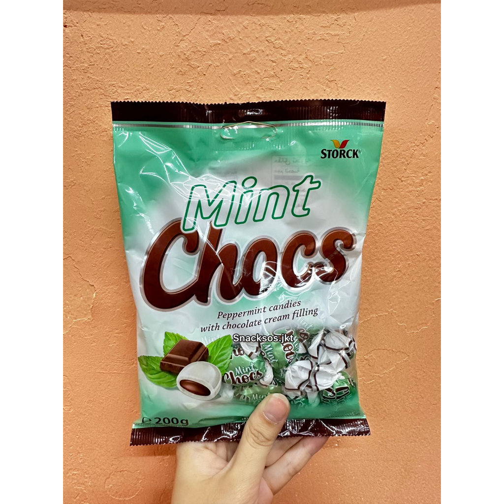 

Storck Mint Chocs Peppermint Candies with Chocolate Cream Filling